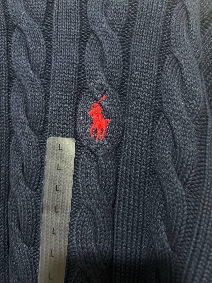 【sumi】ラルフローレン ケーブルニット ネイビー L
