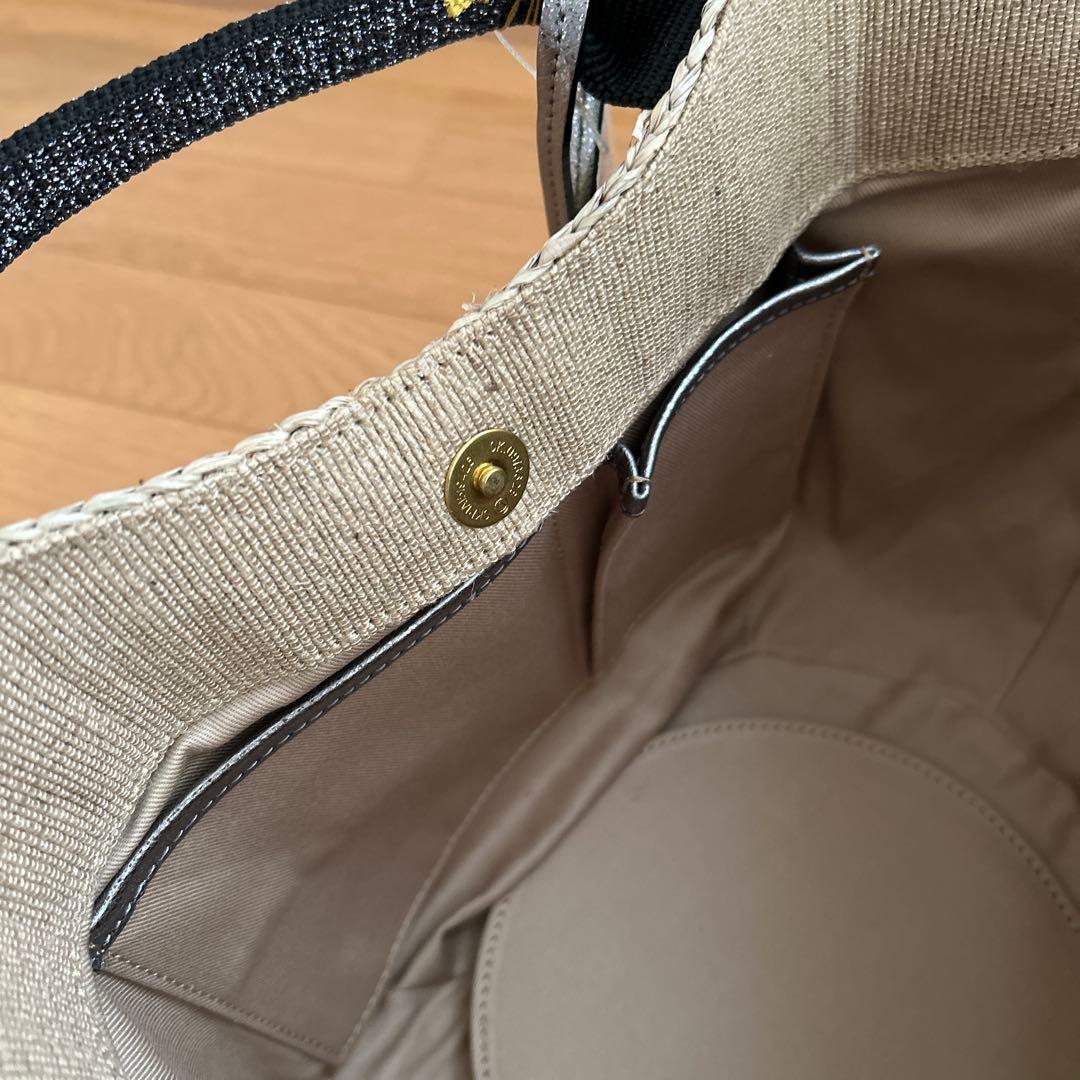 ヴィオラドーロ かごバッグ タッセル付 シルバー系 保存袋付