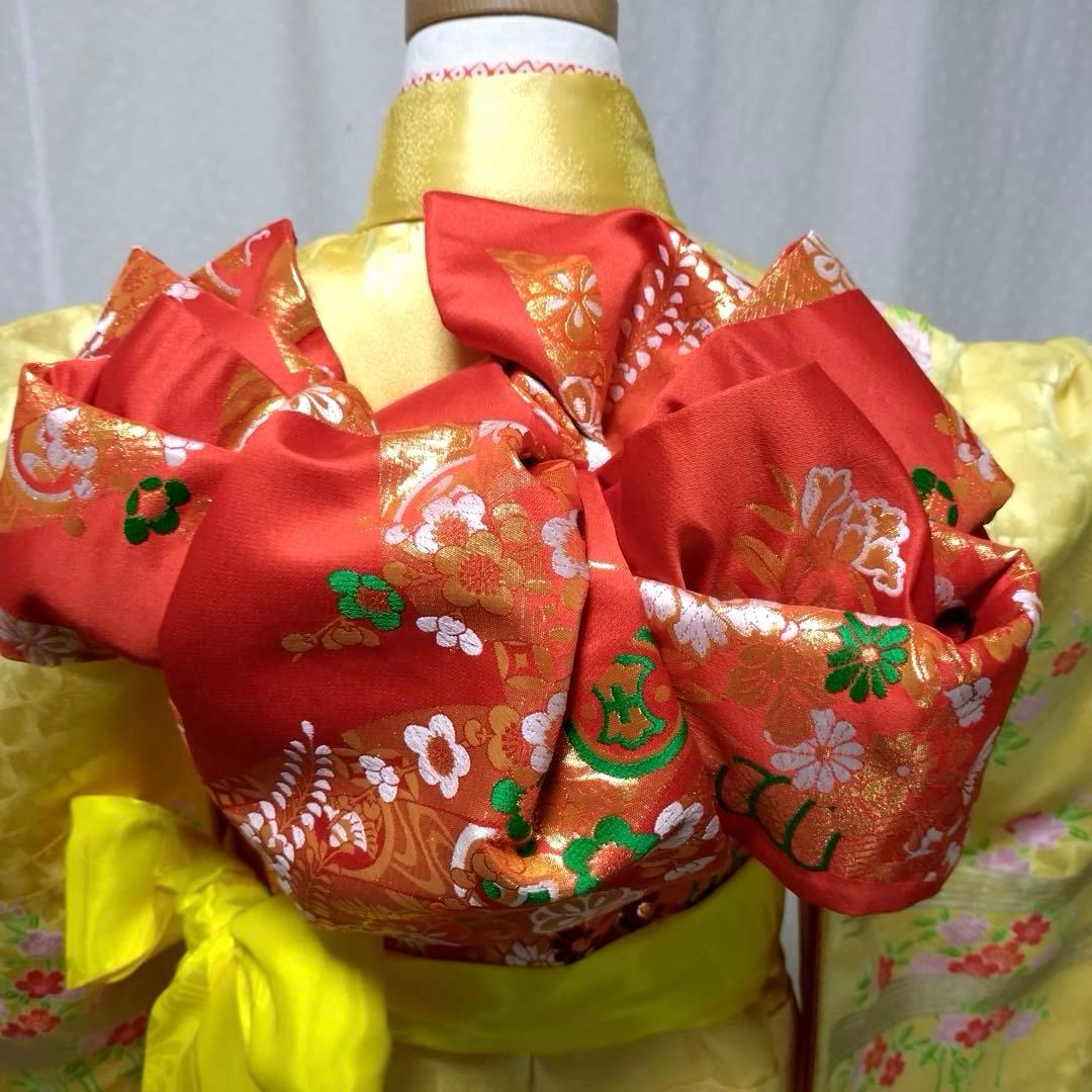 七五三　7歳　正絹着物　袋帯　小物セット　 比翼仕立て着物