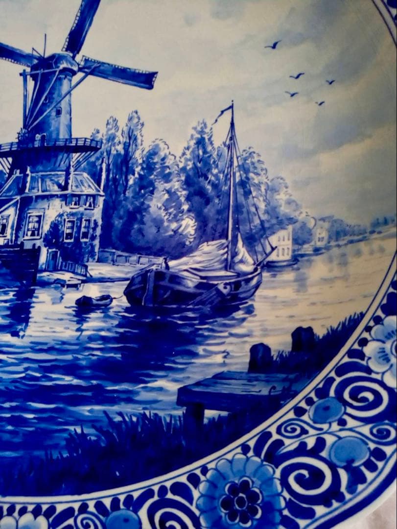 ロイヤルデルフト オランダ　大皿　プレート　美術品　皿　約42㎝