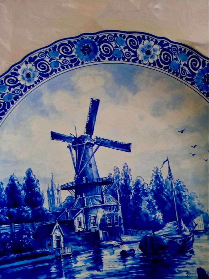 ロイヤルデルフト オランダ　大皿　プレート　美術品　皿　約42㎝