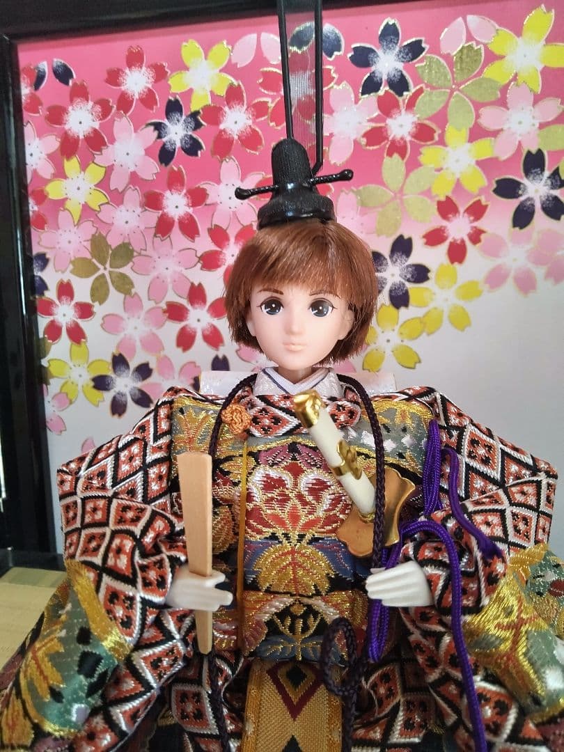 リカちゃん　雛人形 ② 親王と三人官女（リメイク品）