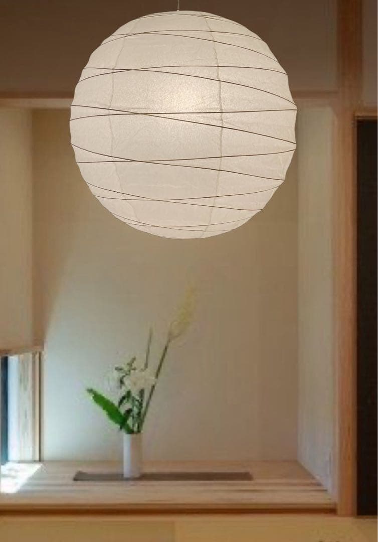 径46㎝丸和紙提灯白1灯具付き照明ペンダント