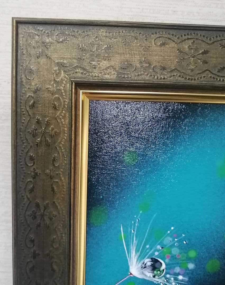 絵画　アクリル絵　額縁　ボード　タンポポ