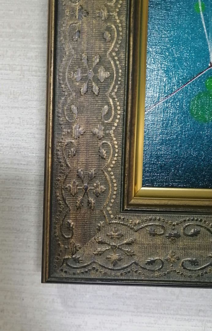 絵画　アクリル絵　額縁　ボード　タンポポ