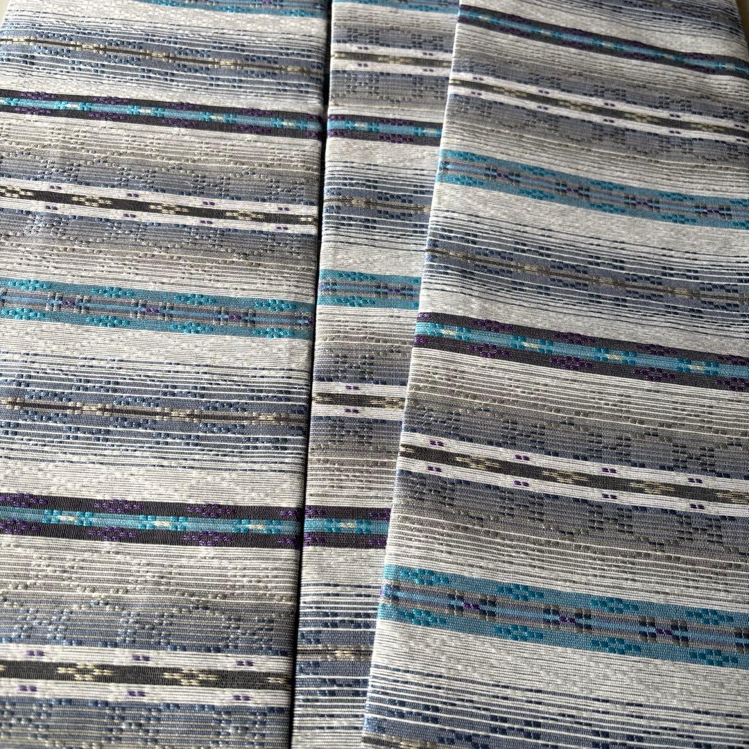 OB82京都西陣織　九寸名古屋帯花織 全通　新品　お仕立て上がり