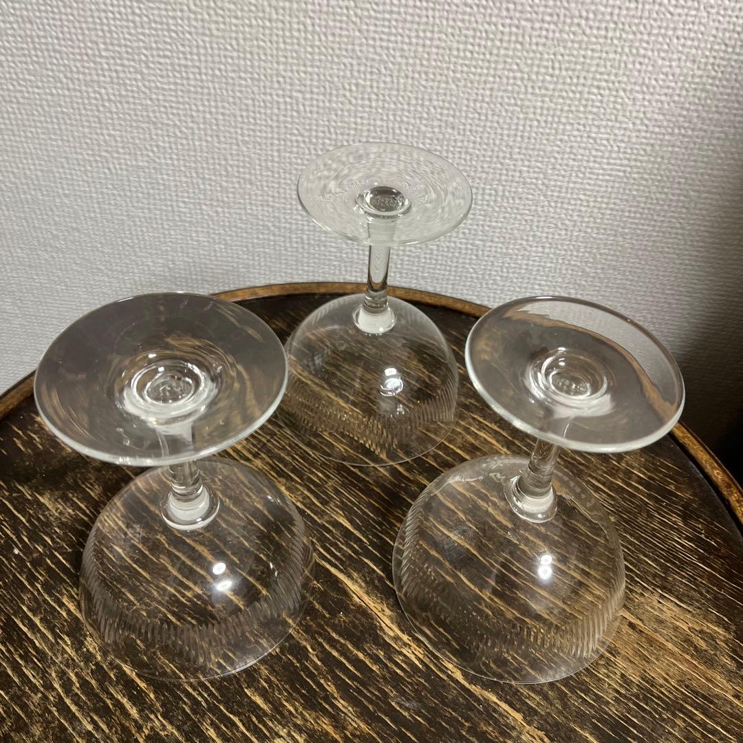 脚付きガラス皿　器　3客　アンティーク骨董品