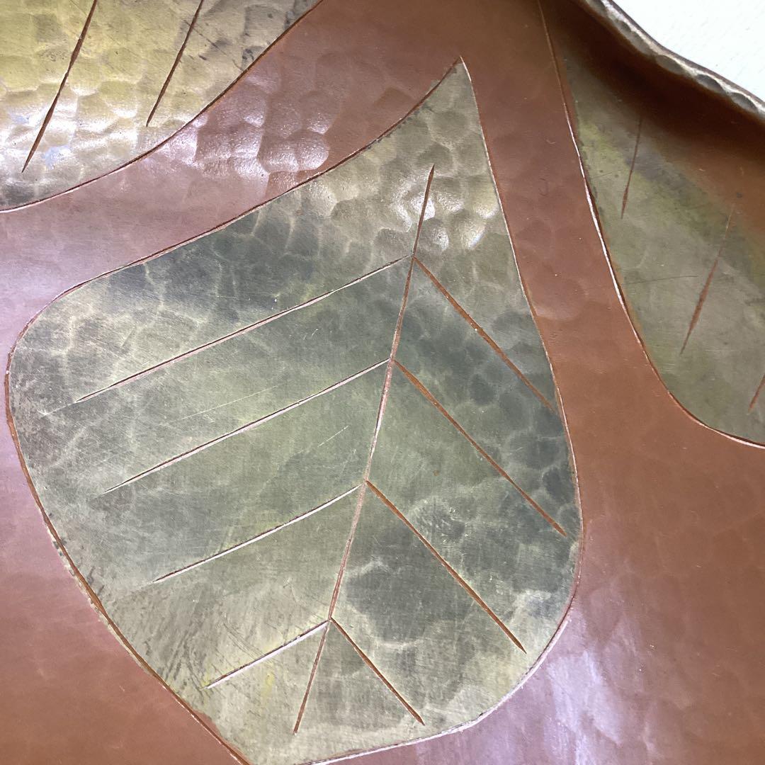 S5 玉川堂　鎚起銅器　桑紋　菓子皿　直径21.5cm