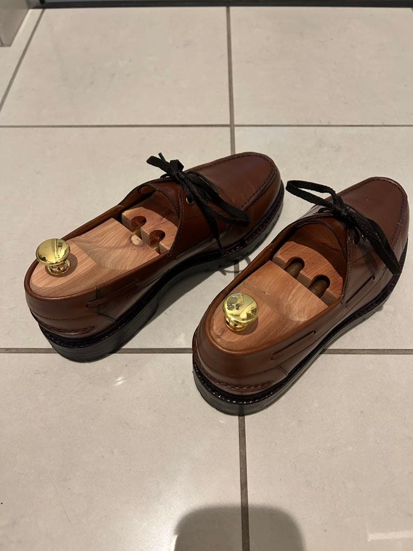 ジャランスリワヤ　ブラウン レザー モカシン 靴 マーカウェア　石川さん紹介