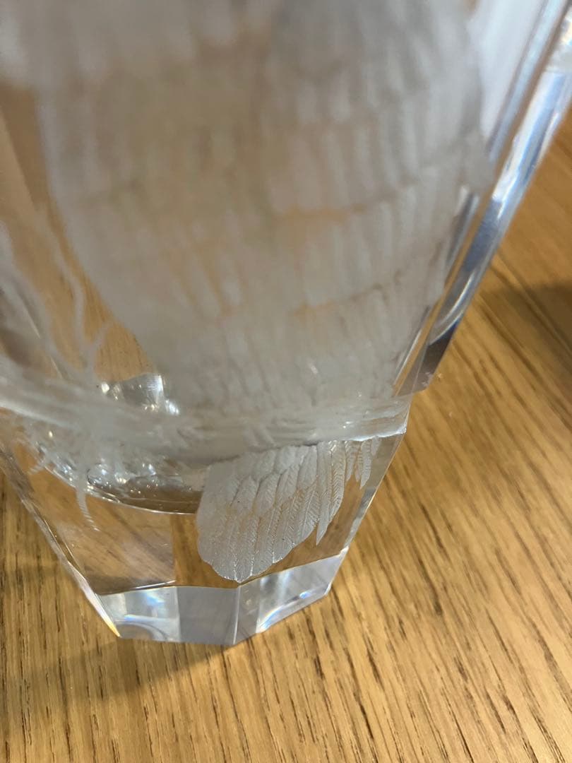 未使用BOHEMIA GLASS クリスタル花瓶 鷲の彫刻