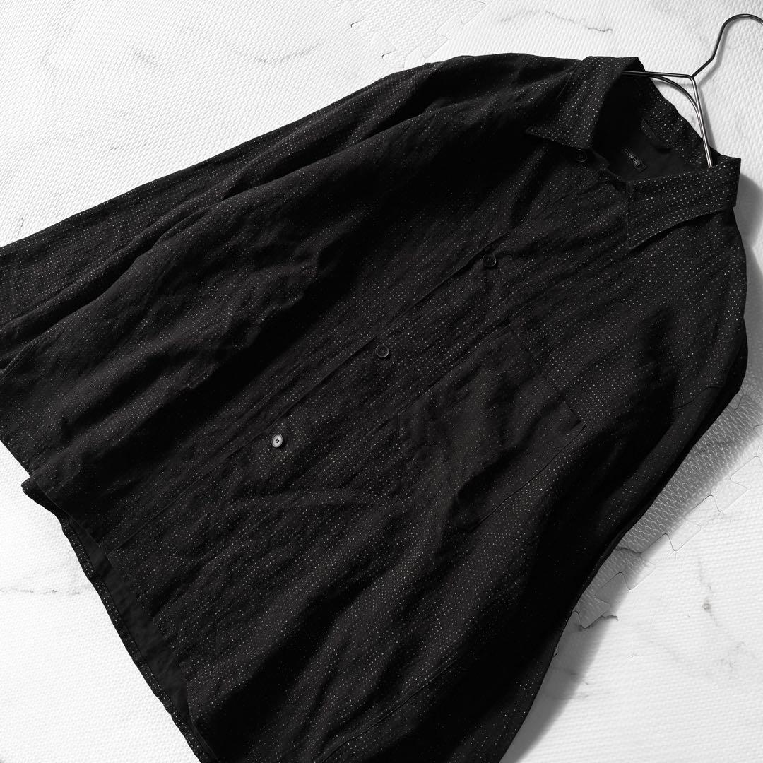 ✨23Ss✨コモリCOMOLI リネンドットシャツジャケット 2コモリ 長袖黒