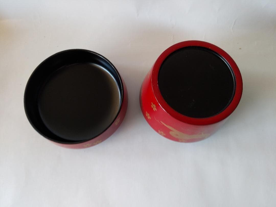 山中塗 久世宗春 作『桜に雉子蒔絵』朱薬器 棗 共箱 漆器 抹茶 茶道具 新品