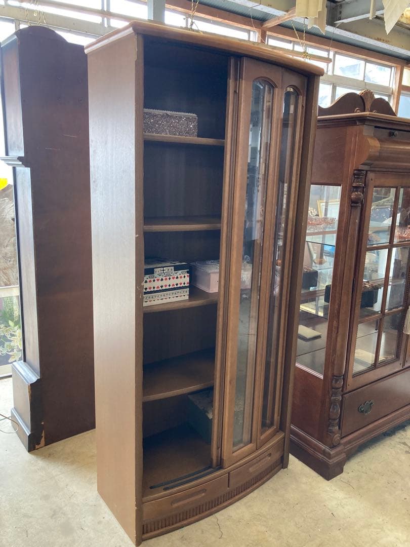 浜本工芸　書棚　NO.1900書棚D スライド扉　引出し2杯