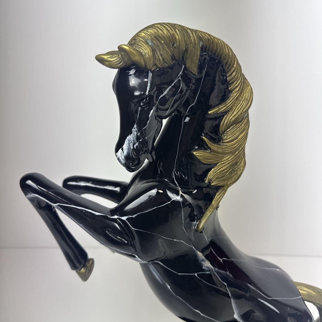 〚美品〛✦跳ね馬 陶器 大理石 フィギュリン 置物✦