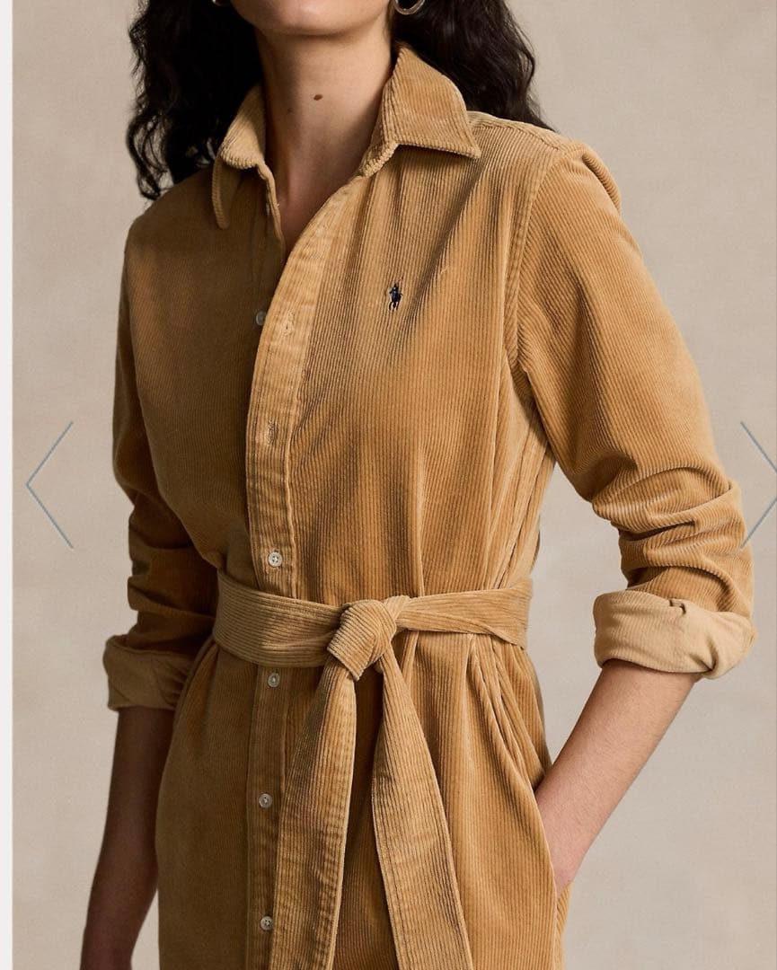 POLO RALPH LAUREN ベルテッド コーデュロイ シャツドレス