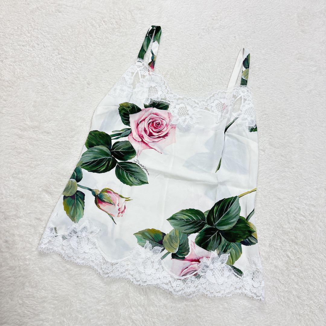 ドルチェアンドガッバーナ ローズ レース キャミソール 花柄 バラ トップス