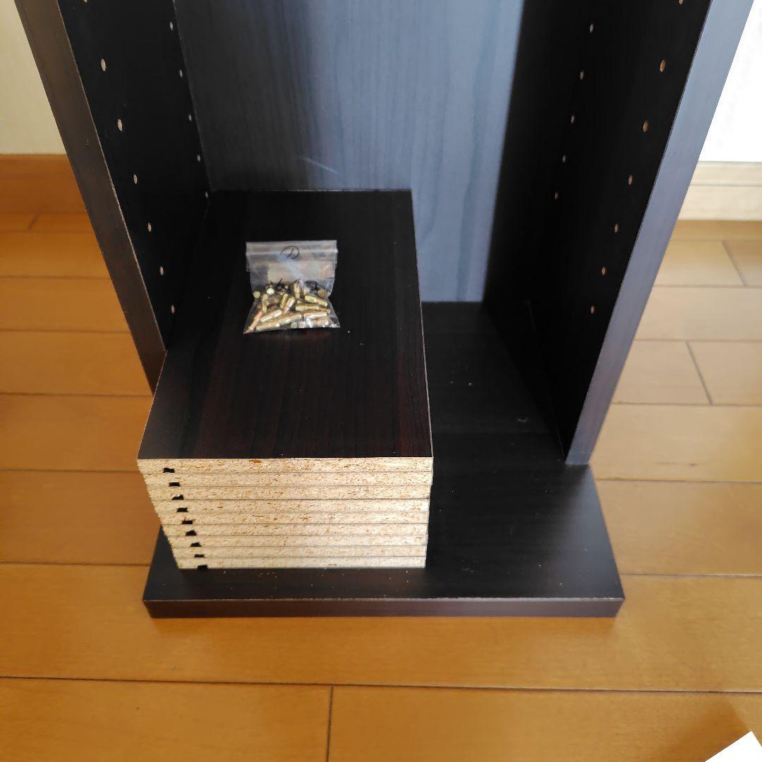 本棚　マガジンラック　漫画　CD　収納棚　ダークブラウン　棚移動　組み立て済み①