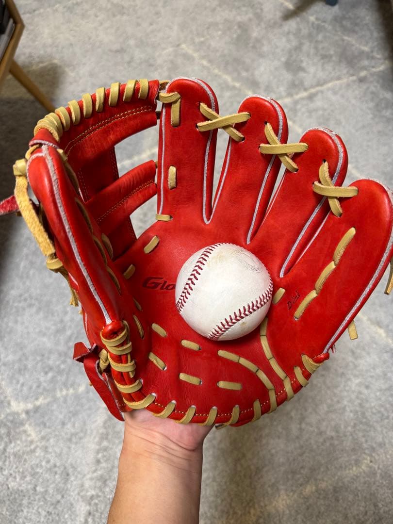※値下げ【美品】Global Elite 軟式グローブ 赤