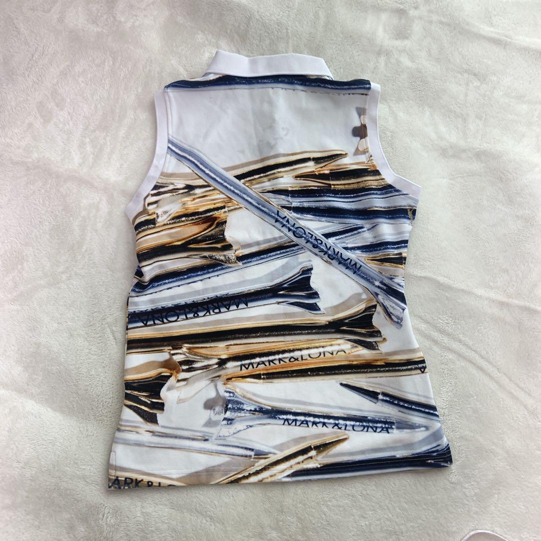 マークアンドロナ ゴルフウェア 総柄 ビジュー スカル2023 スポーツウェア