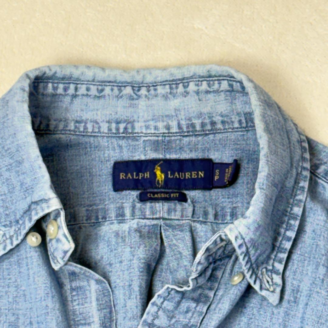 【美品】ラルフローレン ダンガリーシャツ L デニム マルチポニーオーバーサイズ