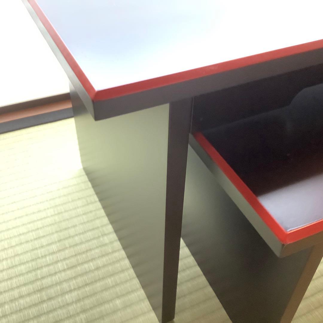 大小セット　黒漆爪赤　木製