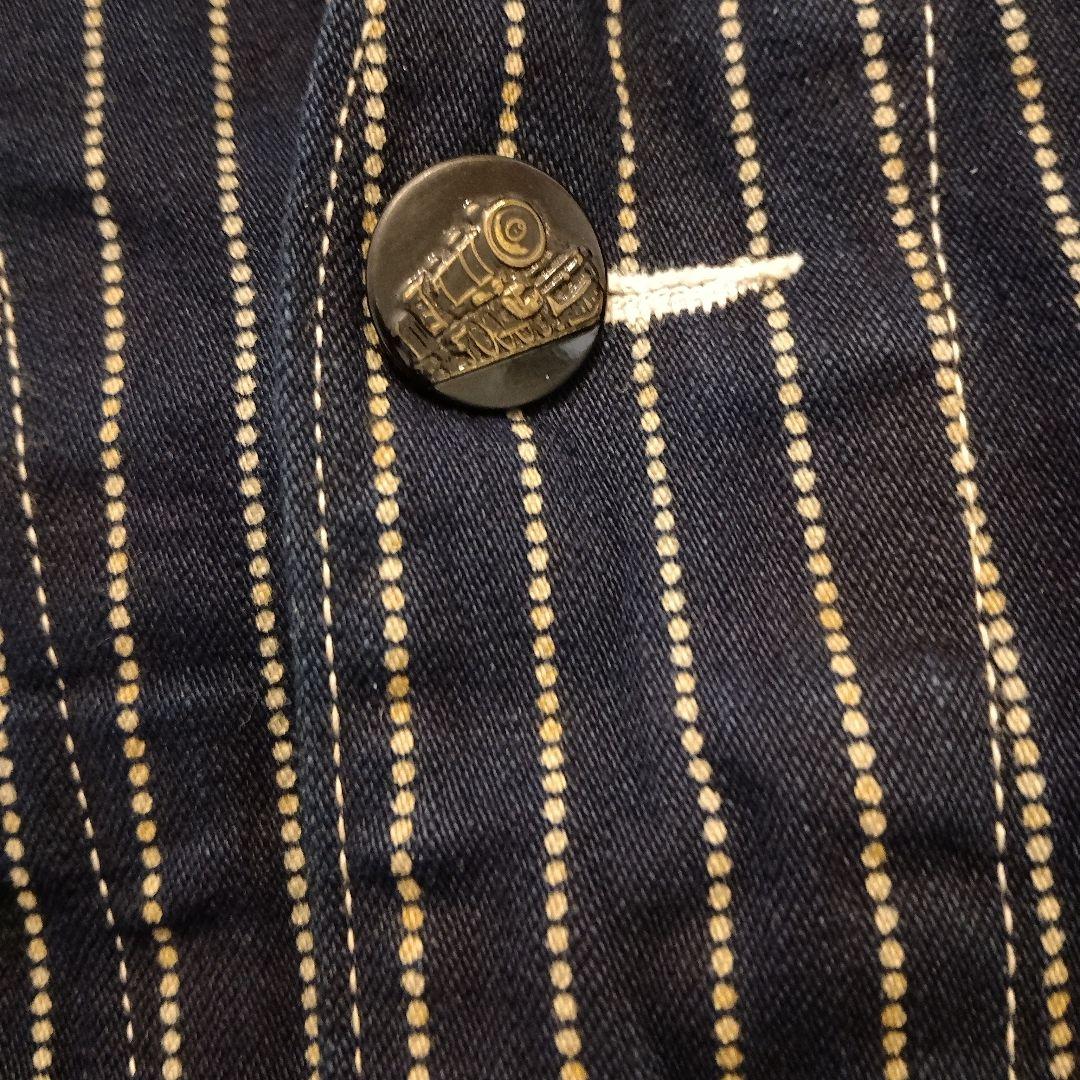 SUGAR CANE ウォバッシュベスト形が違います。ボタンが、機関車です。美品