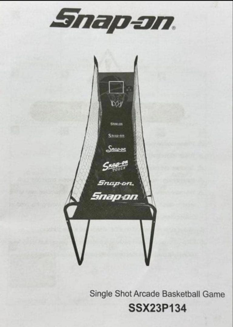 新品　Snap-on バスケットゴール　アーケードバスケットボールゲーム　レア