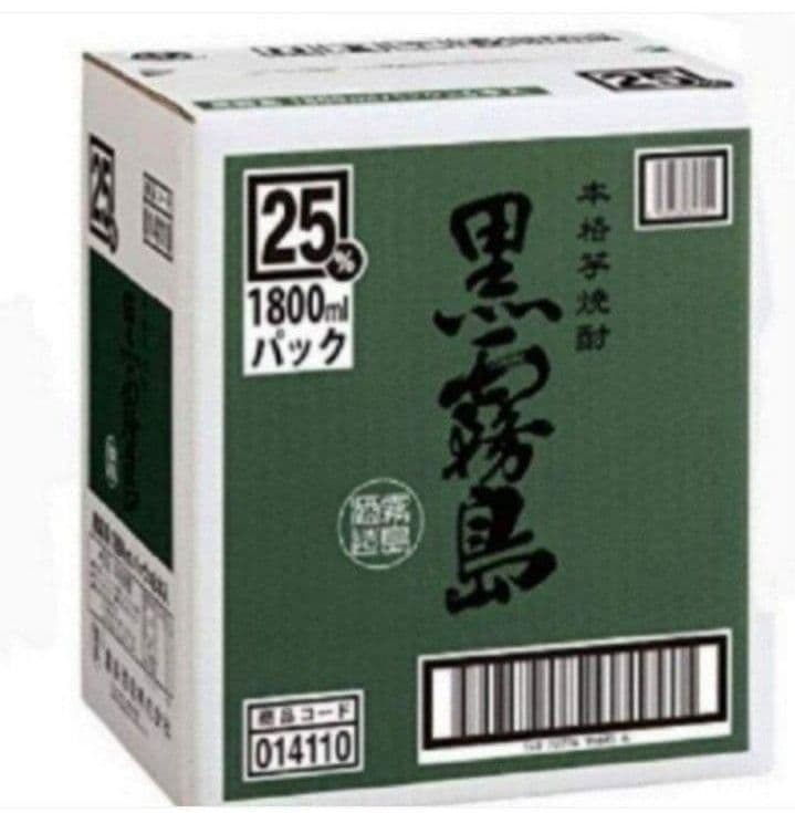1314 黒霧島 芋 25度1.8Lパック 1ケ一ス( 6本入)