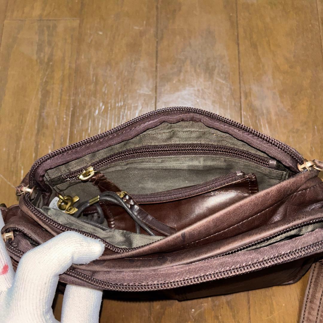 【PORTER / FRANK】ポーター レザーショルダーバッグ・ブラウン・馬革