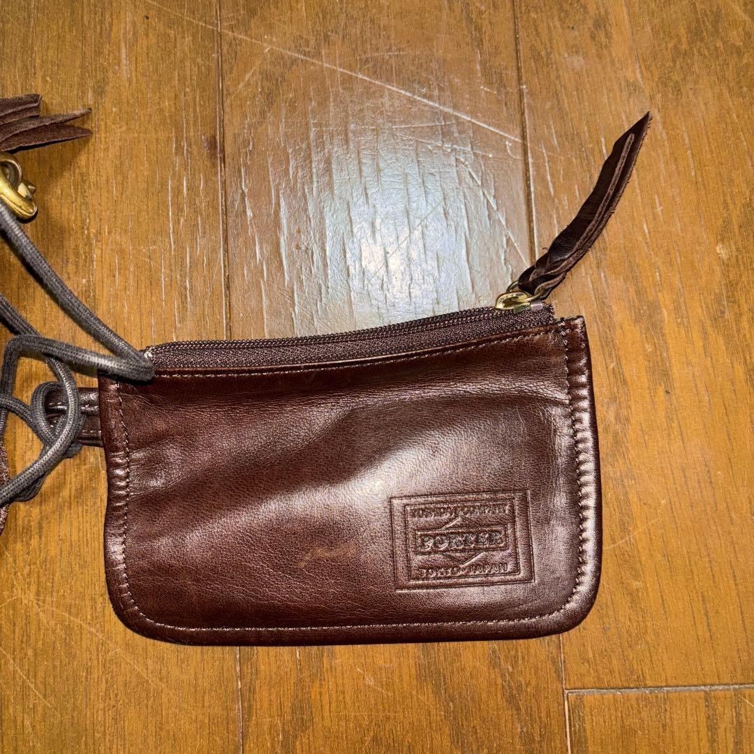 【PORTER / FRANK】ポーター レザーショルダーバッグ・ブラウン・馬革