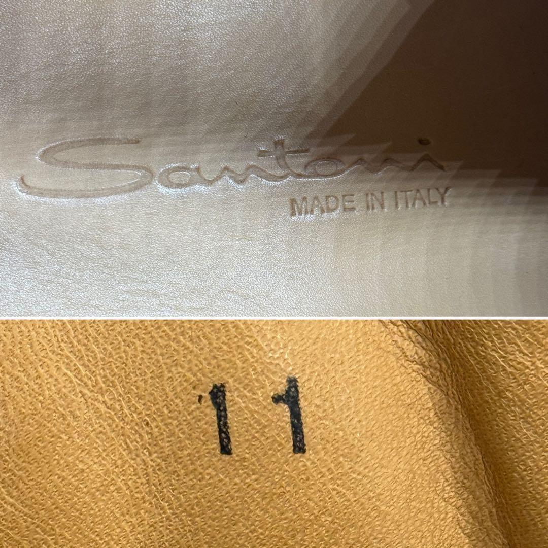 【未使用に近い】Santoni サイドジップブーツ ブラウン イタリア製 レザー