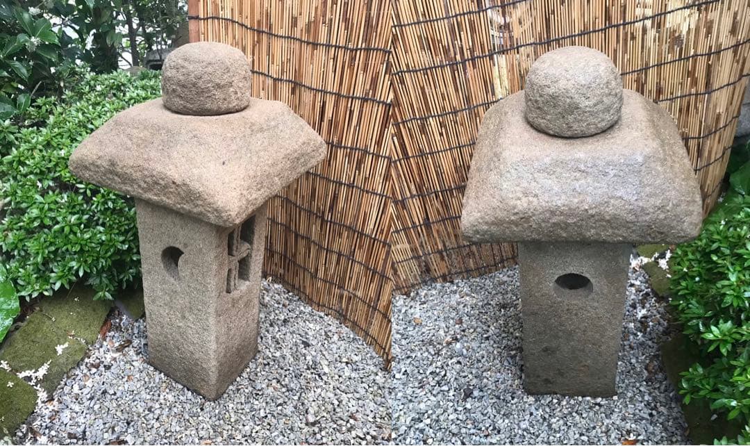 【天然石・茶庭石灯篭・坪庭灯篭・箱庭灯篭】庭石オブジェ造園ガーデニング飾り石苔石