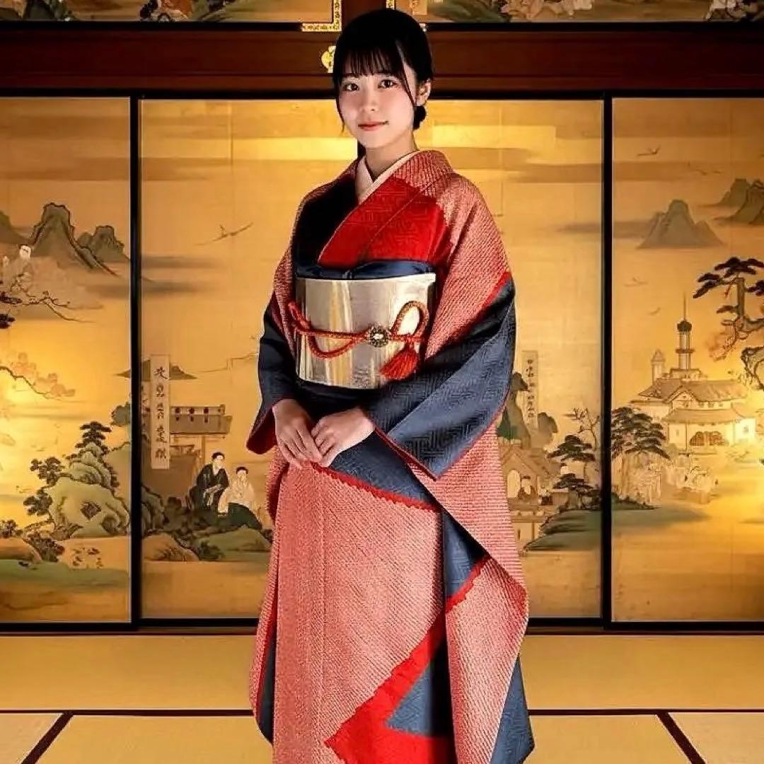 振袖フルセット　手染め　絞り　染分け　成人式振袖　振袖　裄丈69 赤