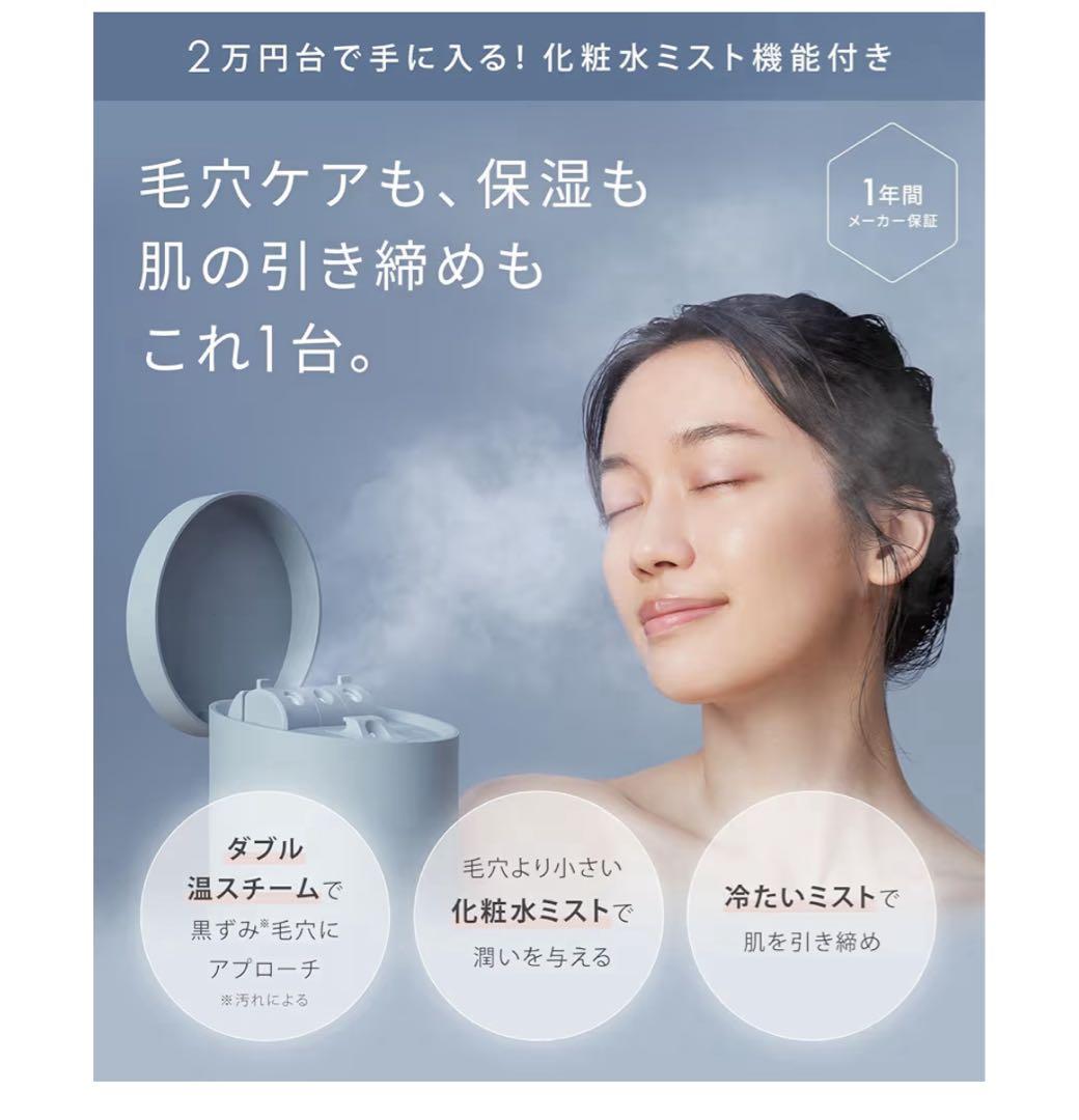 SALONIA フェイススチーマー グレー 箱+コード付き