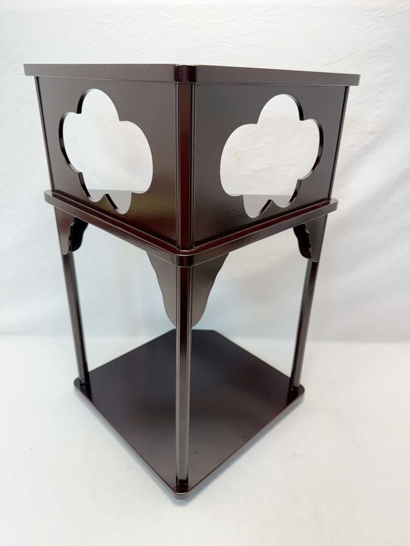 未使用 茶道具 好文棚 惺斎好写 溜塗 茶棚 組み立式 紙箱