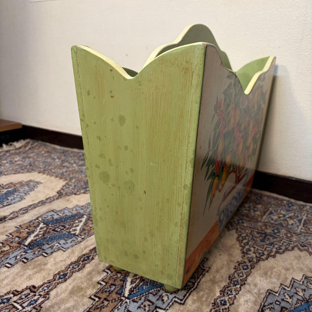 ブロカント マガジンラック プロヴァンス フレンチ 花柄 カントリー 木製