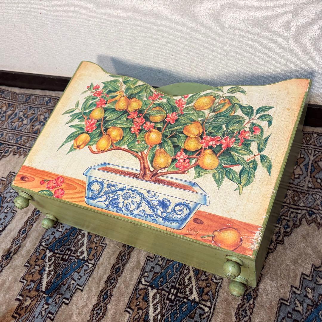 ブロカント マガジンラック プロヴァンス フレンチ 花柄 カントリー 木製