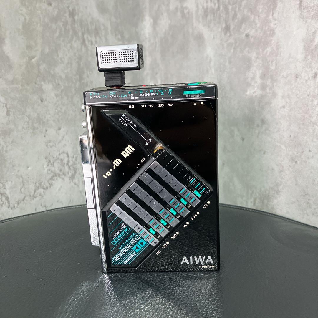 【希少】アイワ カセットボーイ AM FM TV ラジオ HS-J9 マイク付き