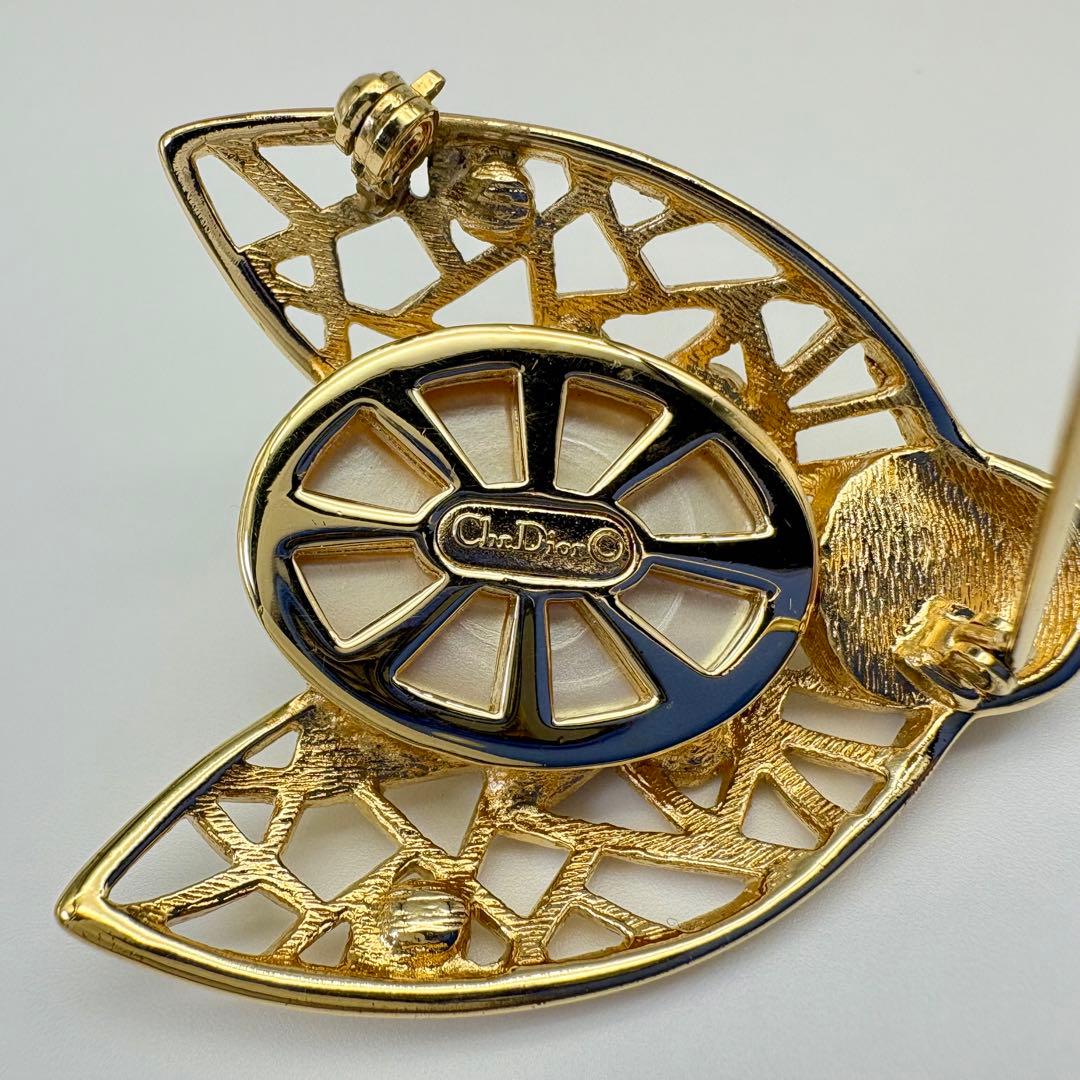 Dior ディオール ブローチ 蜂 パール ラインストーン ゴールド