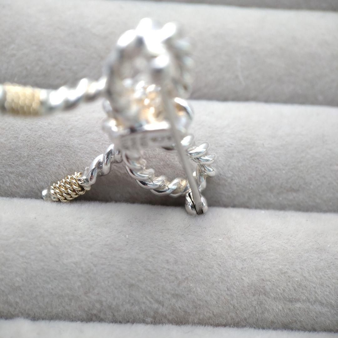 ＊ご成約済＊TIFFANY＆Co.　ツイストリボン　コンビブローチ925 750