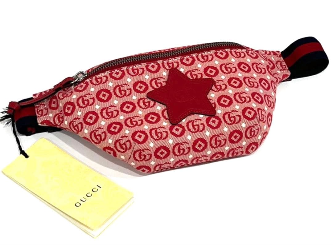c856 新品　GUCCI GG ロゴ　チルドレンズ　スター　ウエストバッグ