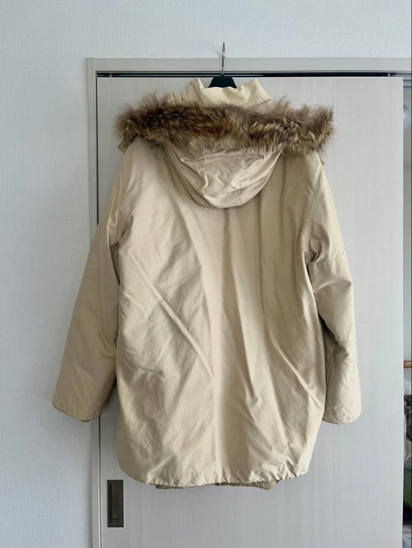 MONCLER ベージュ サイズ 2 L 青タグ コートダウンライナー フード