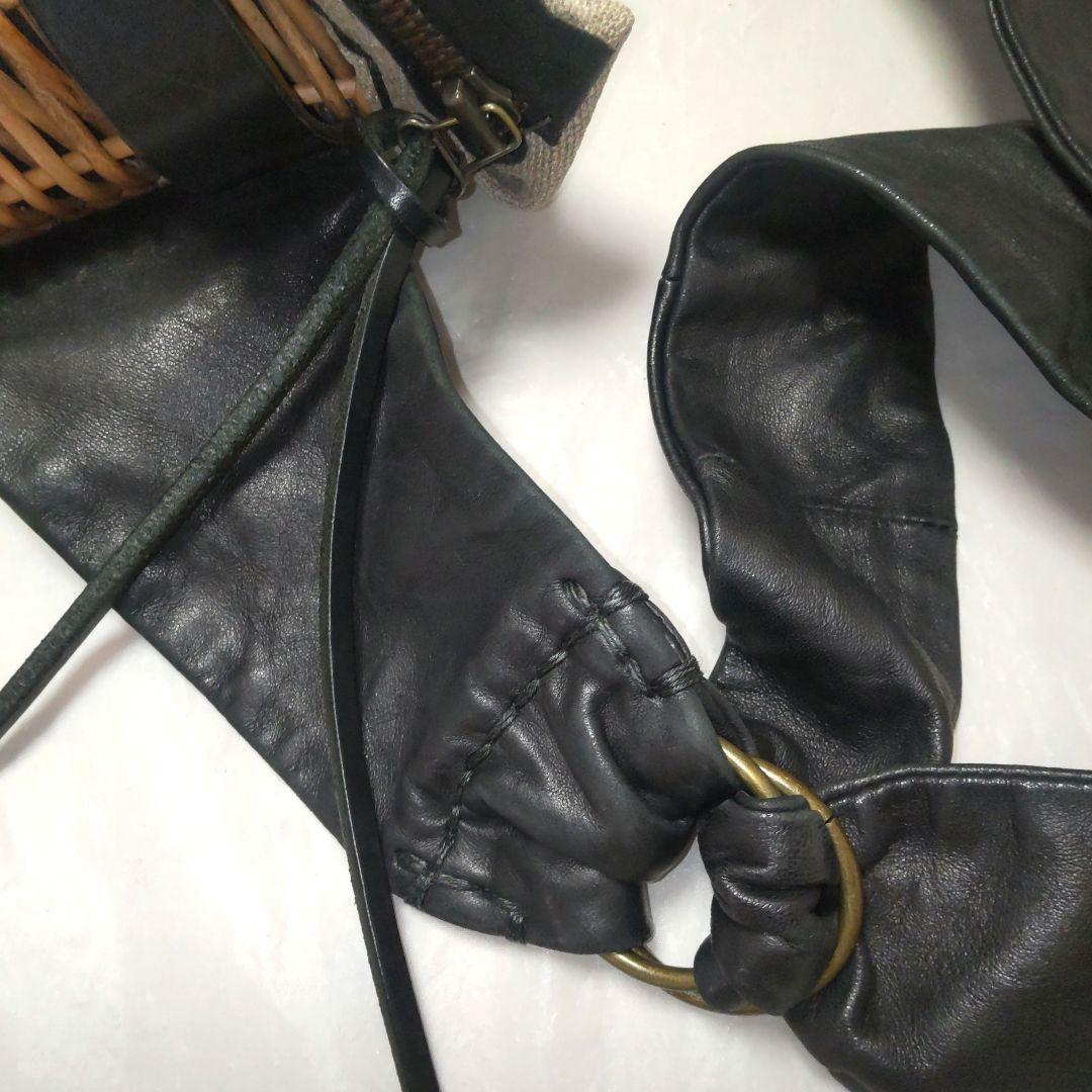 か　ebagosエバゴス　かごボディーバッグ ブラック