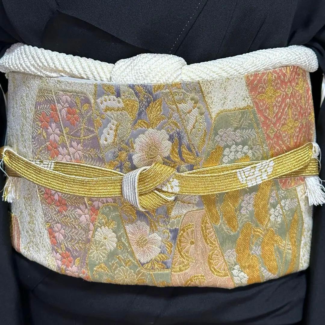 【高島屋誂え】手描き束ね熨斗に宝尽 黒留袖、袋帯、他4点セット★作家物★通紋