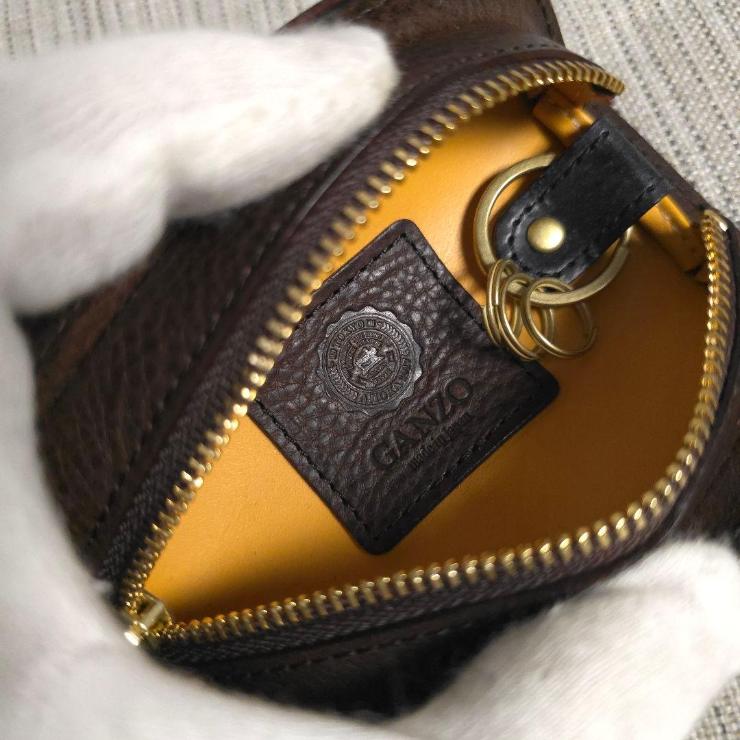 未使用　希少　ガンゾ　ganzo　ブライドルレザー　立体　キーケース