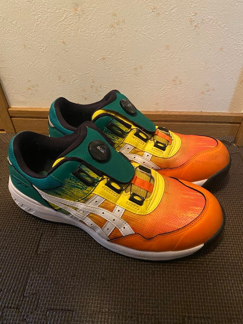 G*K様 ASICS BOA安全靴 オレンジ/イエロー/グリーン限定色　27.5