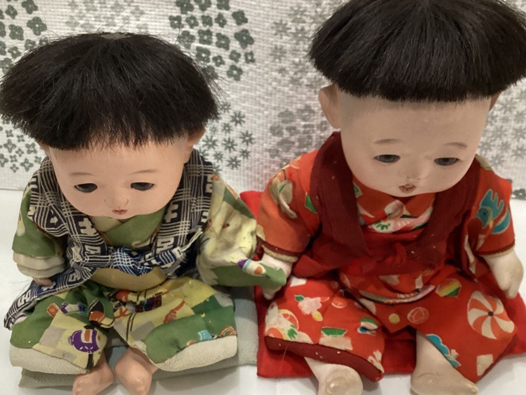 市松人形 赤ちゃん　ビスクドール　大正・昭和　アンティーク人形2体セット