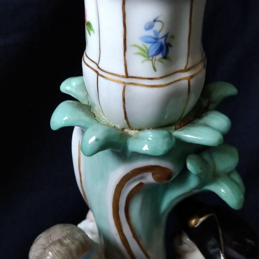 ✤1924年以前マイセンのキャンドルスタンド✤『恋人紋(1対)』