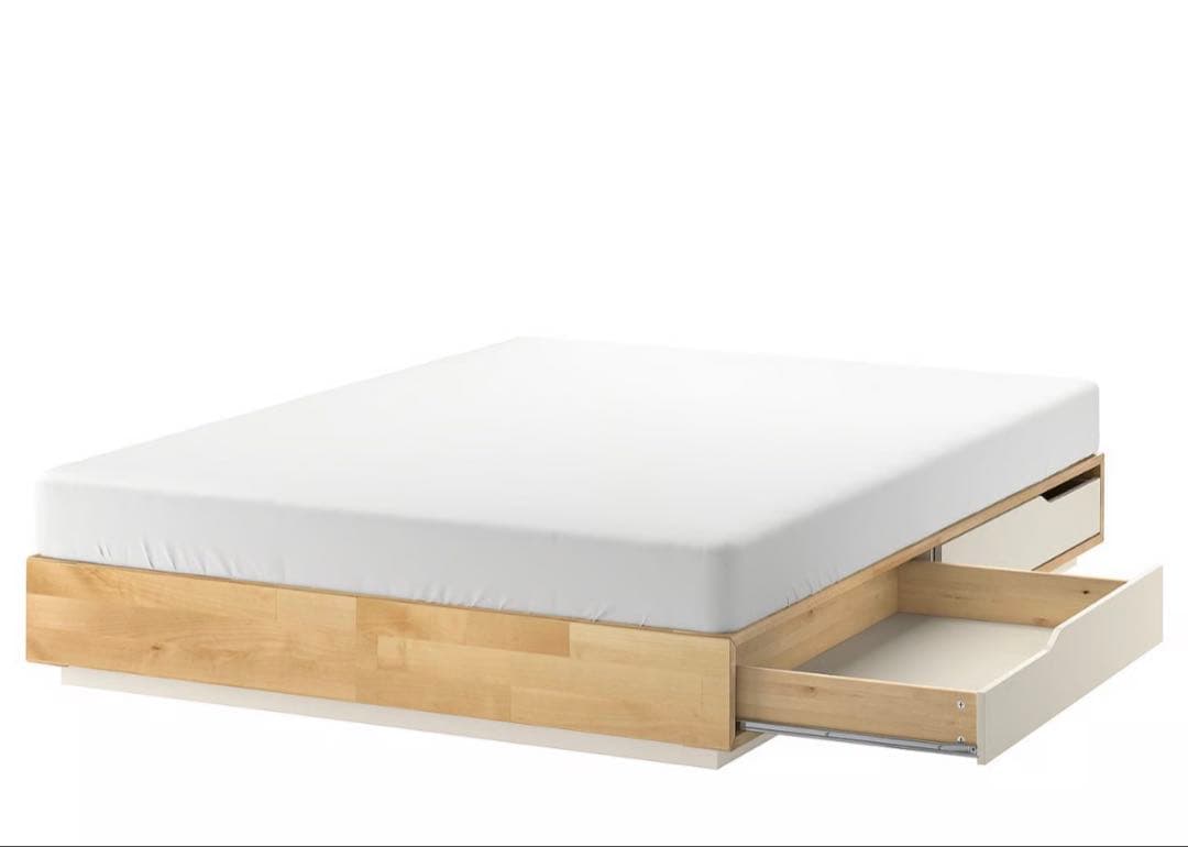 IKEA ベッドフレーム マンダール　引き出し付き