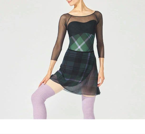 チャコット　チェック柄　ジョシュア エリス　七分袖レオタード